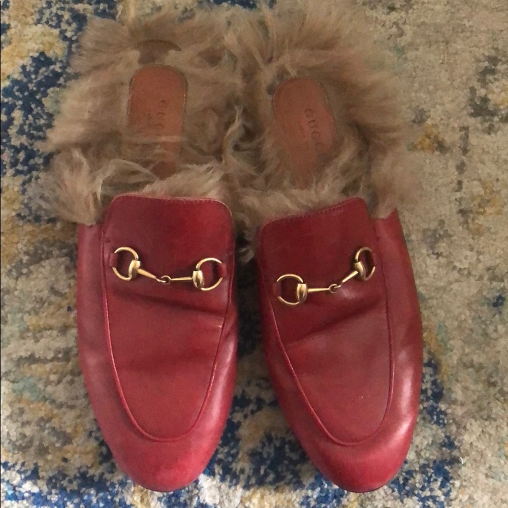 Gucci Fur Princetown Mules